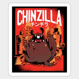 Chinzilla Funny Japanese Kaiju Monster Manga Style Magnet